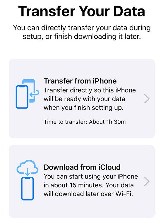 "Transfer Your Data" from an Old iPhone to a New iPhone