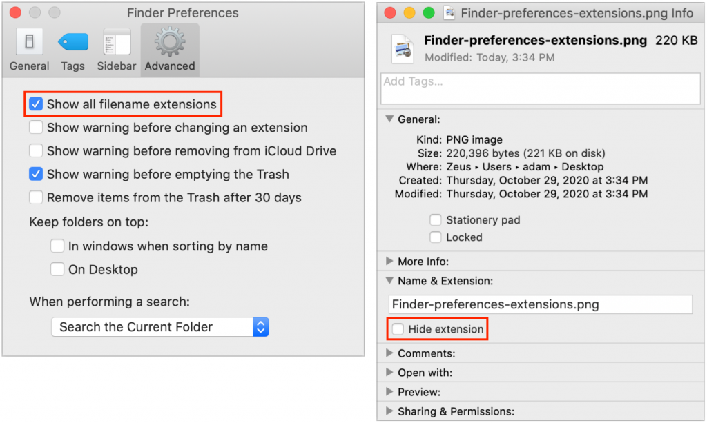 The Settings You Need to Show or Hide Filename Extensions