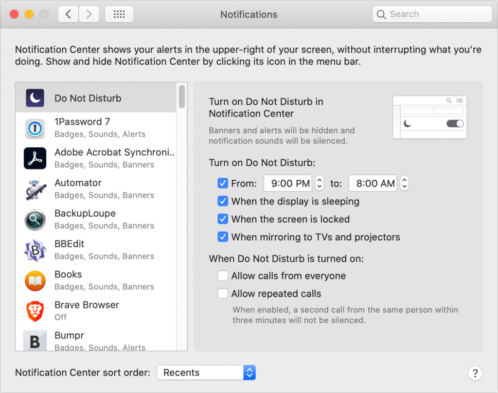 Keep Your Mac Quiet at Night and During Presentations with Do Not Disturb