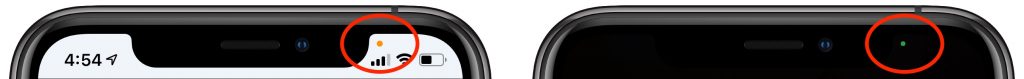 What Are Those Orange and Green Dots in Your iPhone’s Status Bar?